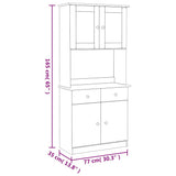 vidaXL Hoge kast ALTA 77x35x165 cm massief grenenhout