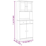 vidaXL Hoge kast ALTA 77x35x188 cm massief grenenhout