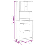 vidaXL Hoge kast ALTA 77x35x188 cm massief grenenhout