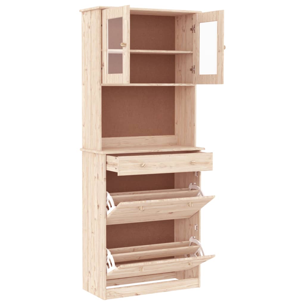 vidaXL Hoge kast ALTA 77x35x188 cm massief grenenhout