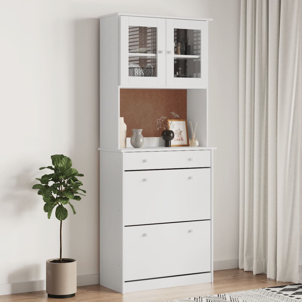 vidaXL Hoge kast ALTA 77x35x188 cm massief grenenhout