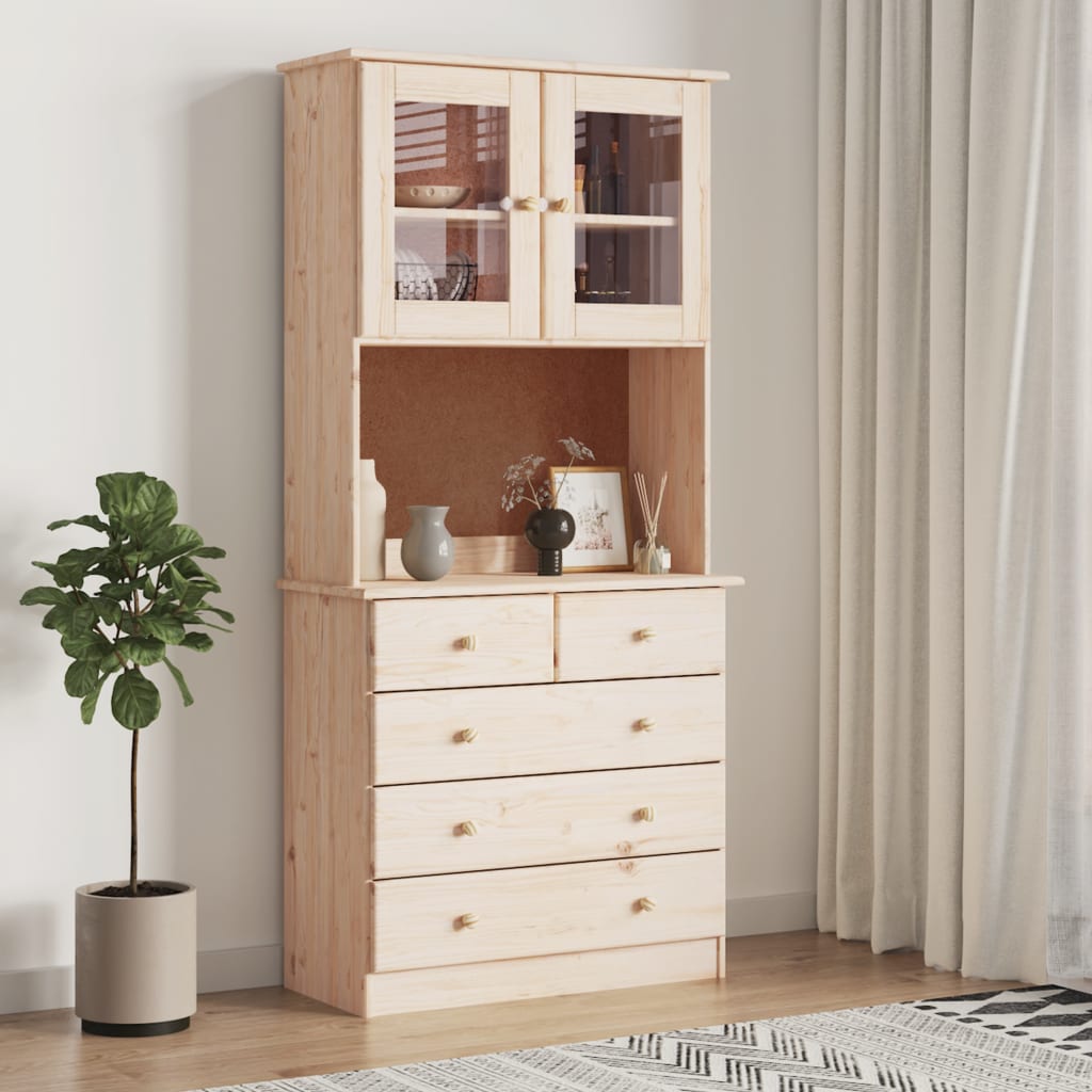 vidaXL Hoge kast ALTA 77x35x165 cm massief grenenhout