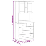 vidaXL Hoge kast ALTA 77x35x165 cm massief grenenhout