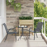vidaXL Tuinstoelen stapelbaar 2 st textileen stof zwart