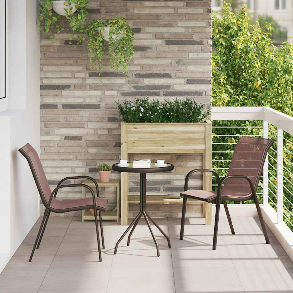 vidaXL Tuinstoelen stapelbaar 2 st textileen stof zwart