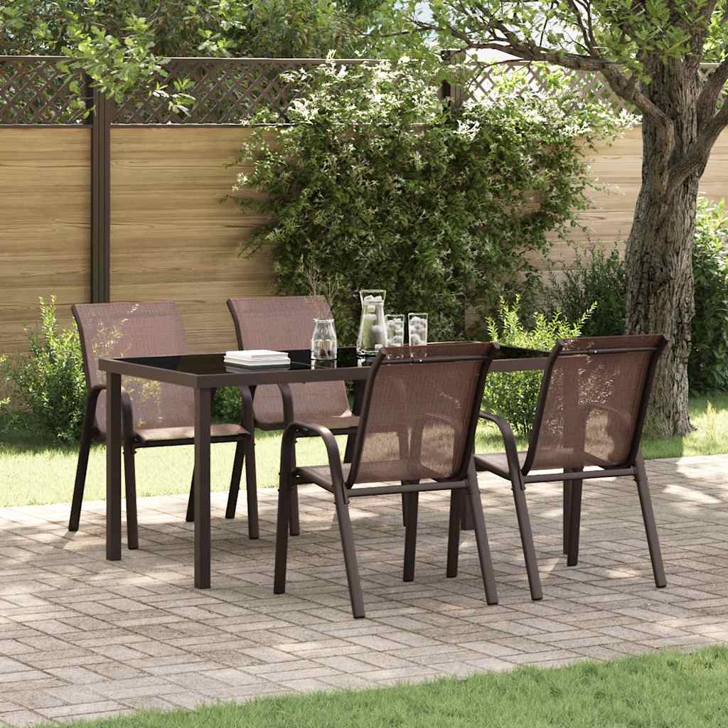 vidaXL Tuinstoelen stapelbaar 2 st textileen stof zwart