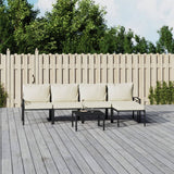 vidaXL 6-delige Loungeset met kussens staal grijs