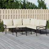 vidaXL 6-delige Loungeset met kussens staal grijs