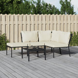 vidaXL 6-delige Loungeset met kussens staal grijs