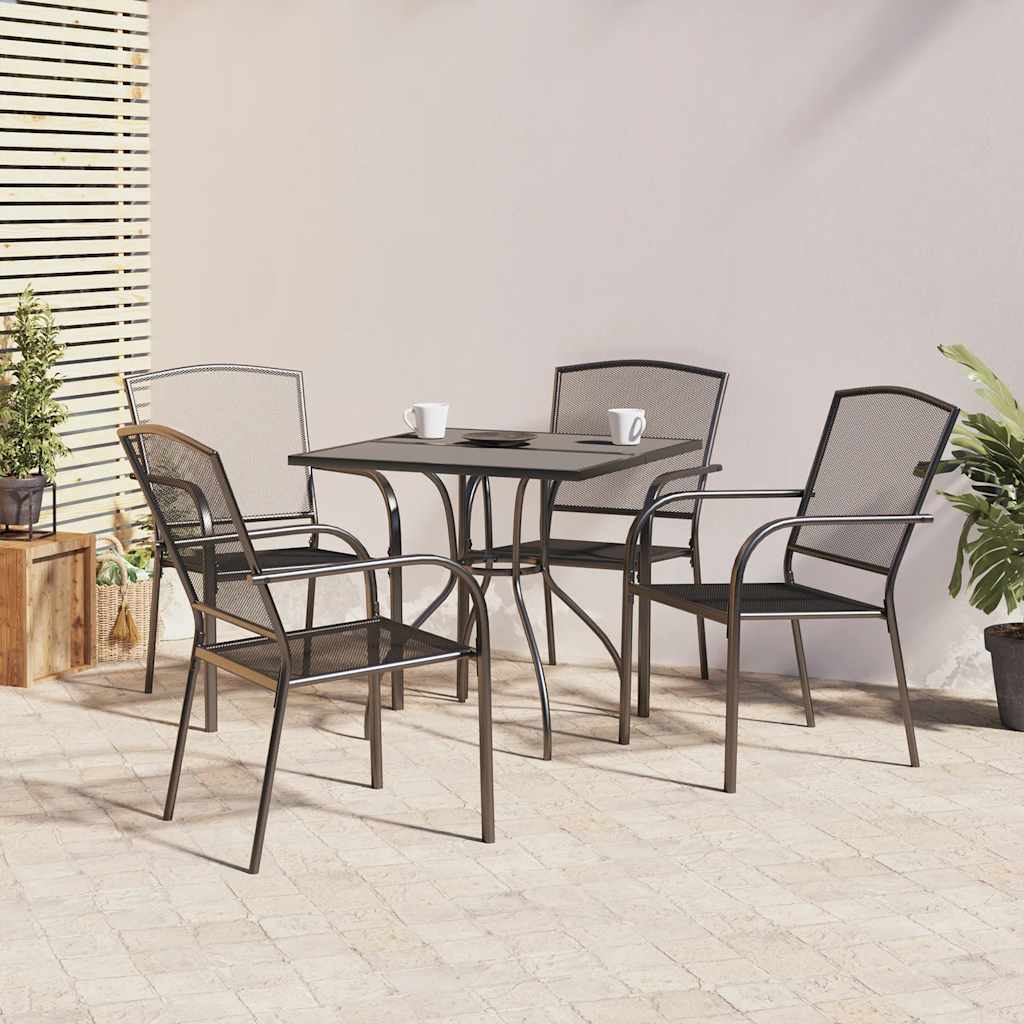 vidaXL 3-delige Tuinset staal antracietkleurig