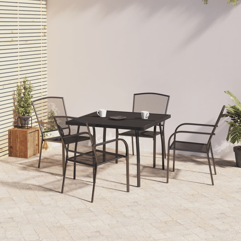 vidaXL 3-delige Tuinset staal antracietkleurig