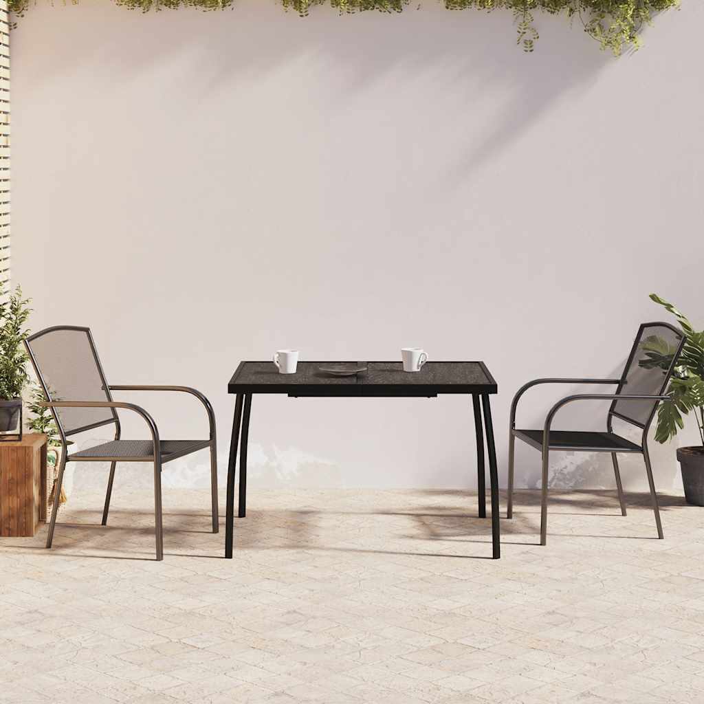 vidaXL 3-delige Tuinset staal antracietkleurig