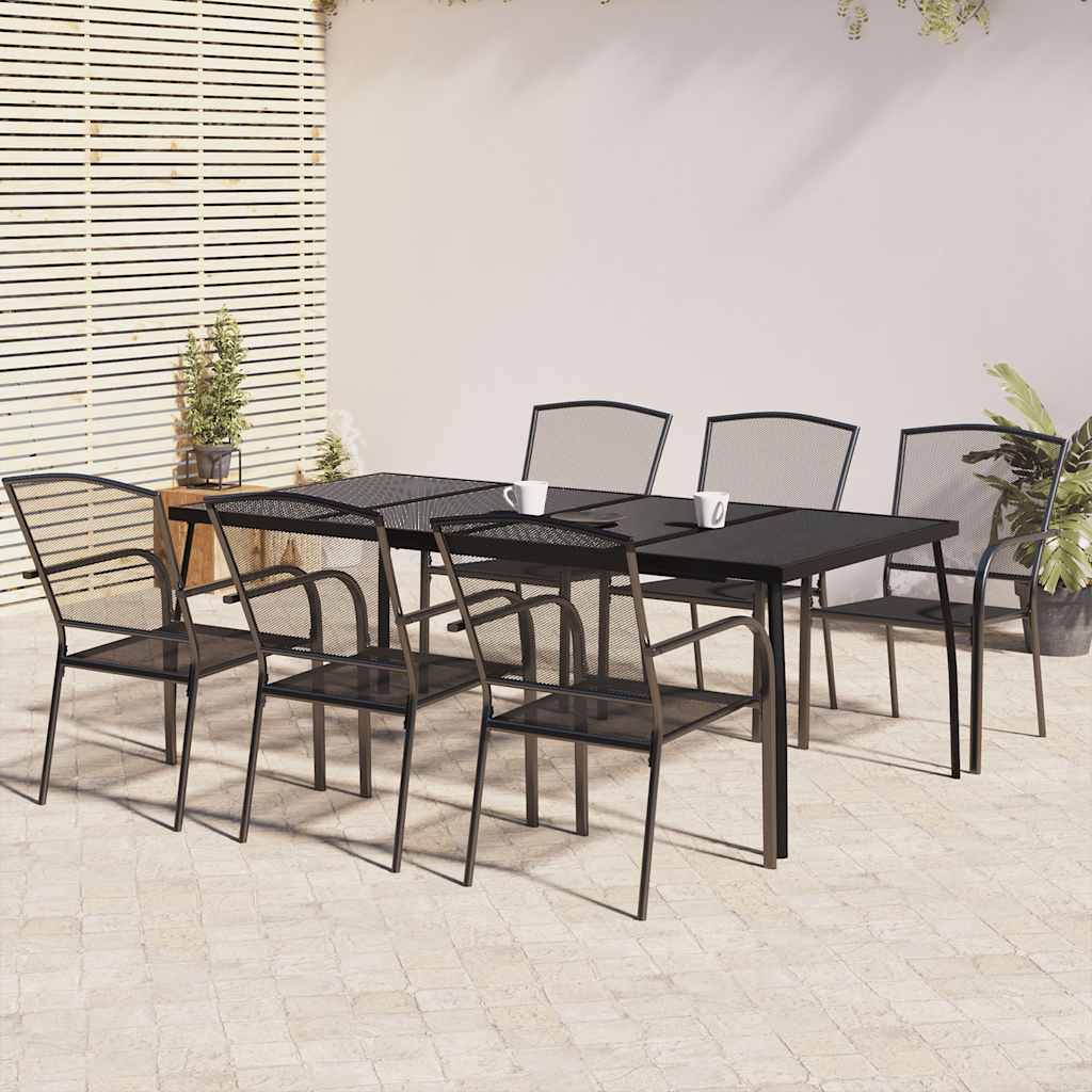 vidaXL 3-delige Tuinset staal antracietkleurig