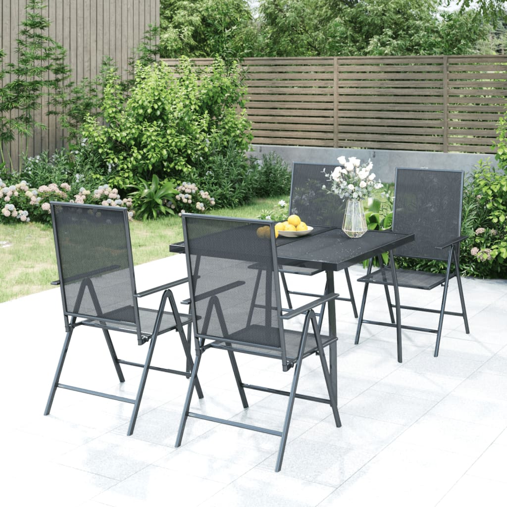 vidaXL 3-delige Tuinset staal antracietkleurig