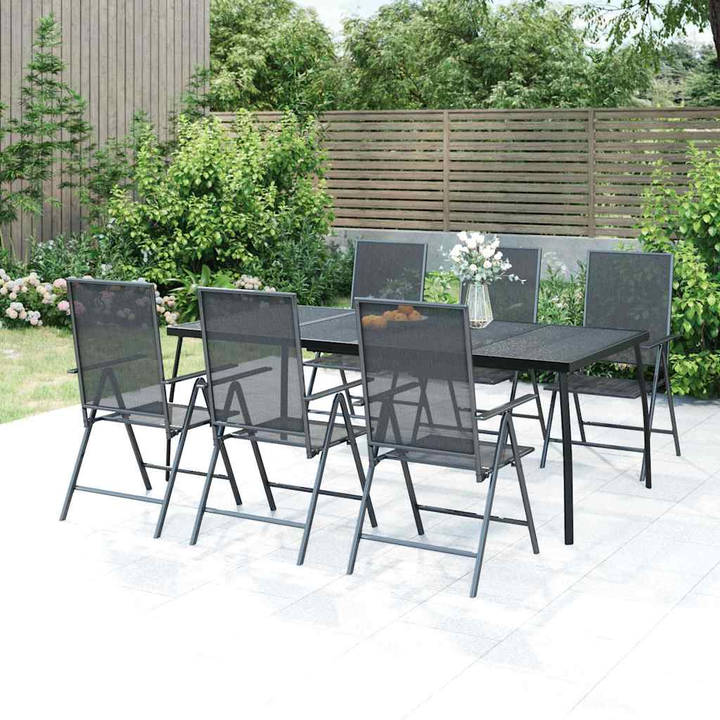 vidaXL 3-delige Tuinset staal antracietkleurig