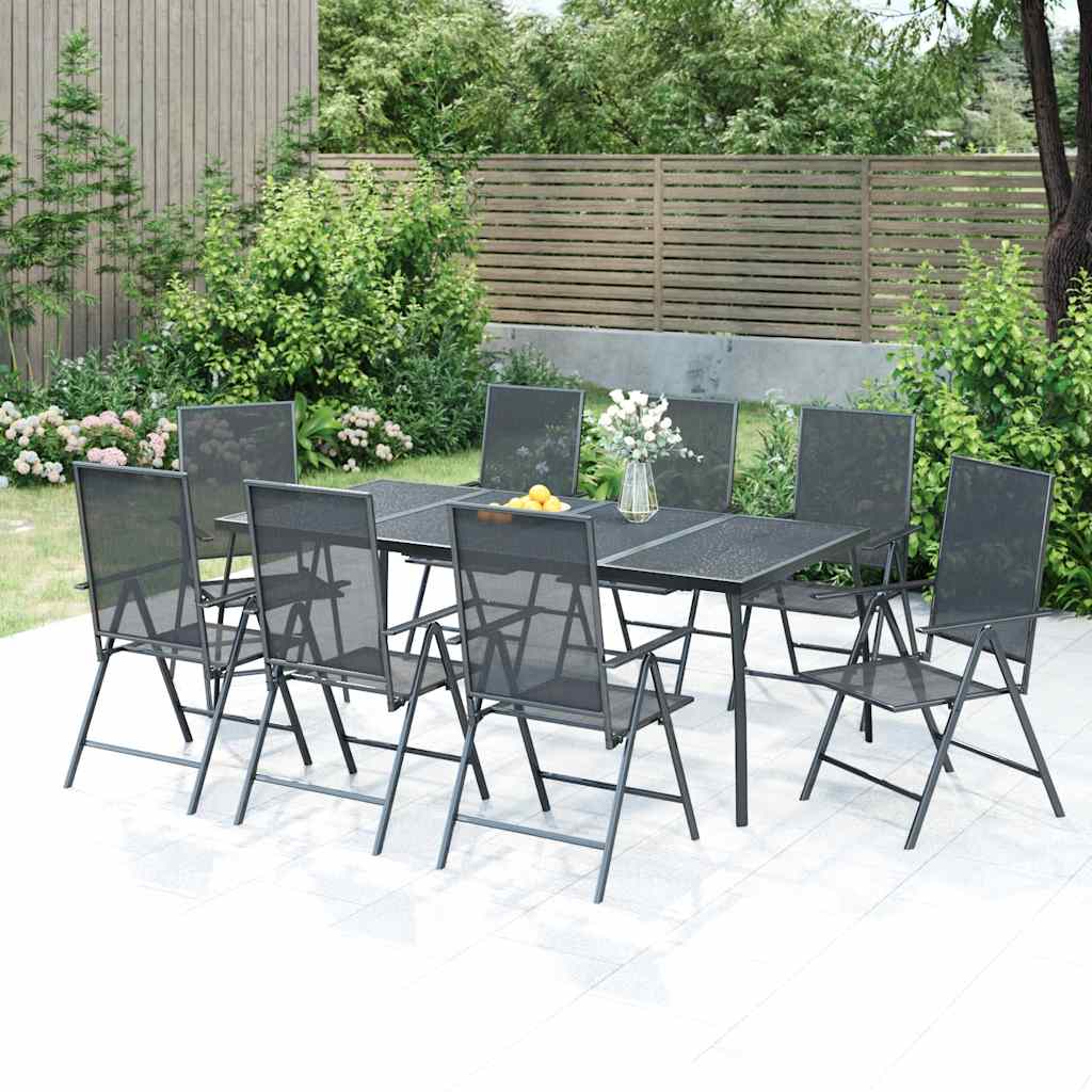 vidaXL 3-delige Tuinset staal antracietkleurig