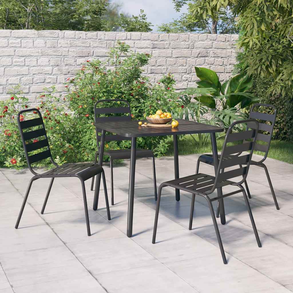 vidaXL 3-delige Tuinset staal antracietkleurig