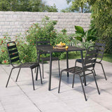 vidaXL 3-delige Tuinset staal antracietkleurig