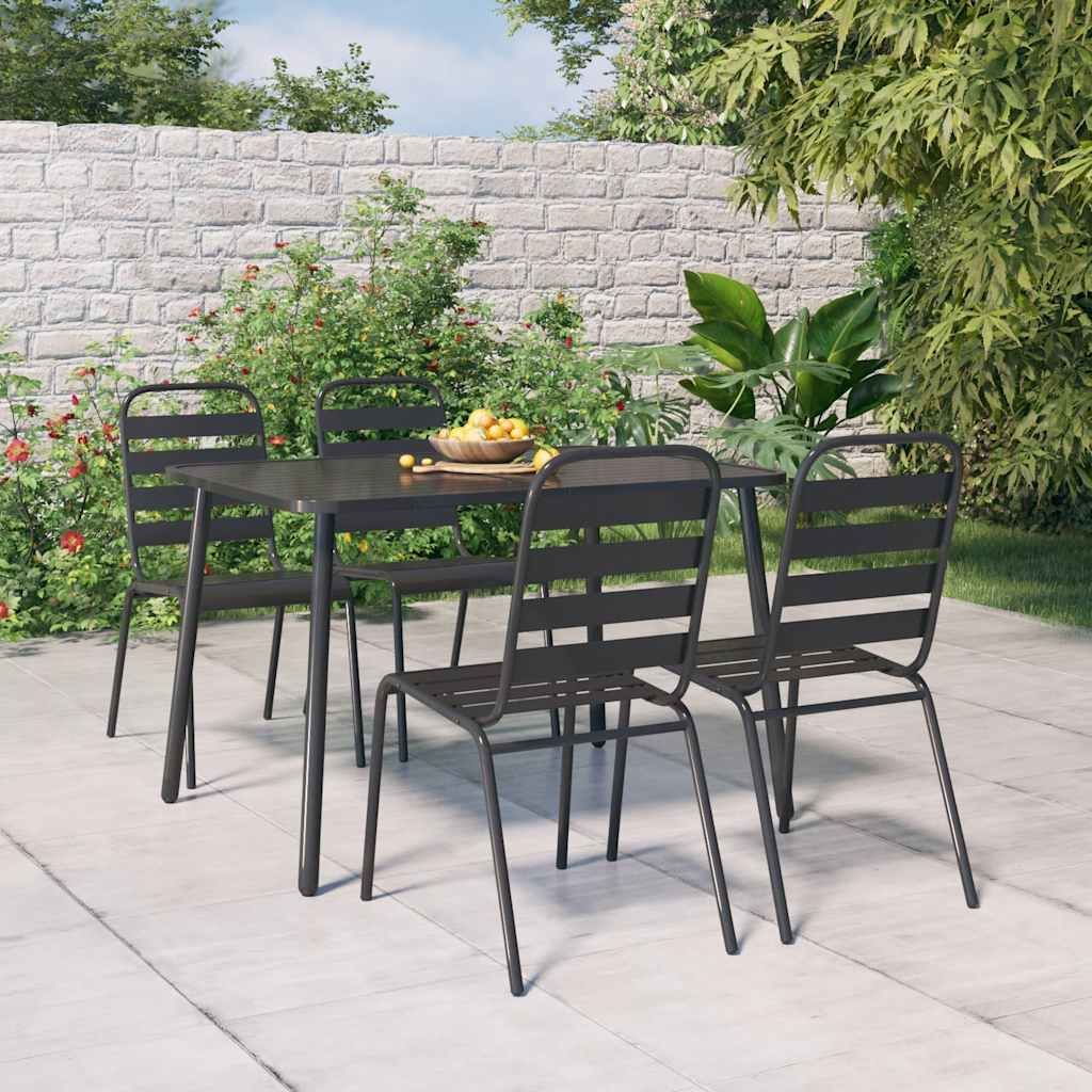 vidaXL 3-delige Tuinset staal antracietkleurig