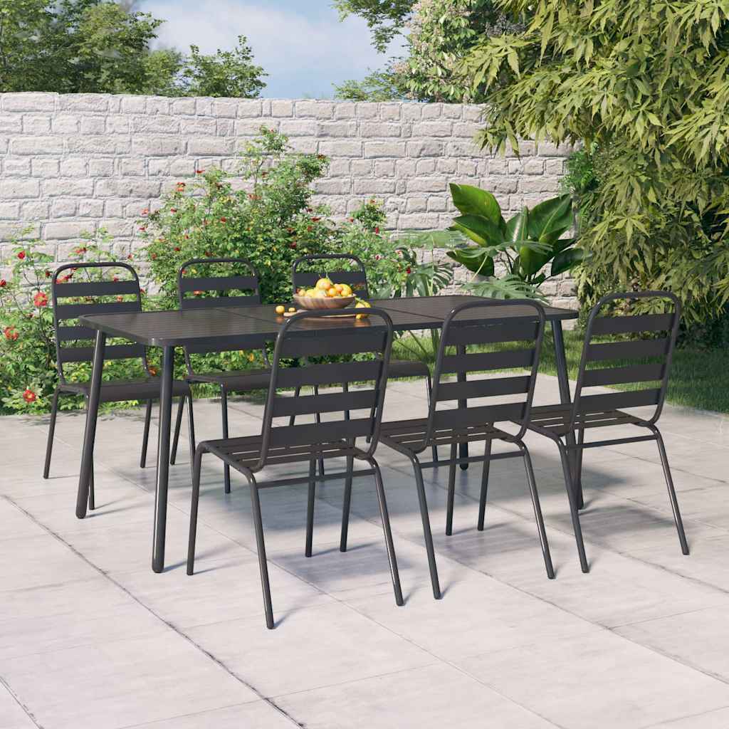 vidaXL 3-delige Tuinset staal antracietkleurig