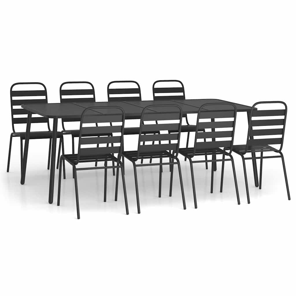 vidaXL 3-delige Tuinset staal antracietkleurig
