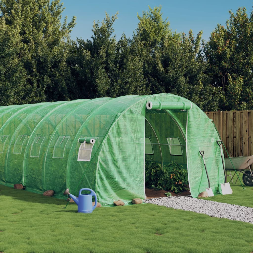 vidaXL Tuinkas met stalen frame 12 m² 4x3x2 m groen