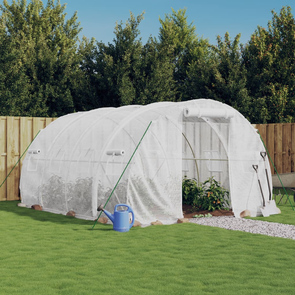 vidaXL Tuinkas met stalen frame 12 m² 4x3x2 m groen