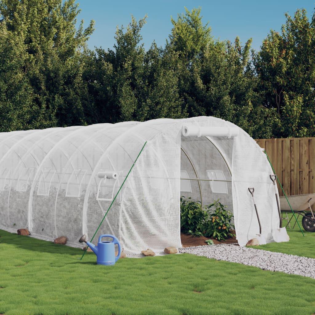 vidaXL Tuinkas met stalen frame 12 m² 4x3x2 m groen