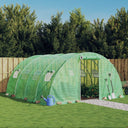 vidaXL Tuinkas avec cadre en acier 16 m² 4x4x2 m vert