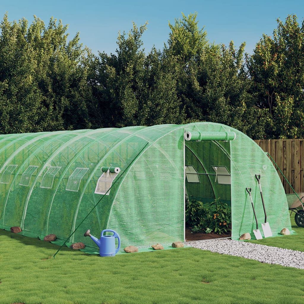 vidaXL Tuinkas met stalen frame 16 m² 4x4x2 m groen