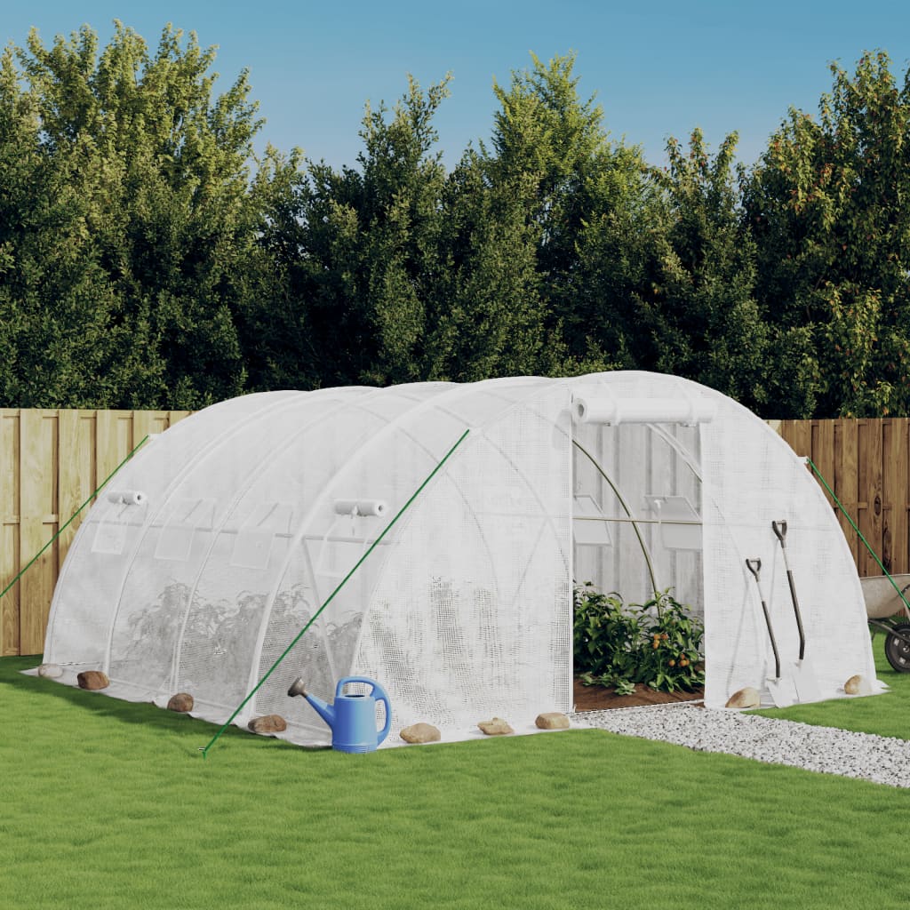 vidaXL Tuinkas met stalen frame 16 m² 4x4x2 m groen