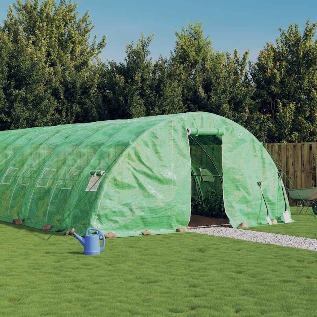 vidaXL Tuinkas met stalen frame 20 m² 5x4x2,3 m groen