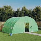 vidaXL Kas met stalen frame groen 24 m² 6x4x2,85 m