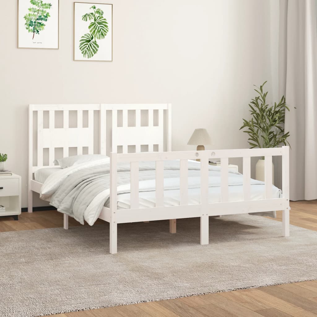 vidaXL Bed frame solid wood black 75x190 cm
