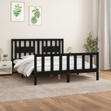 vidaXL Bed frame solid wood black 75x190 cm