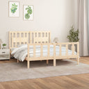 vidaXL Cadre de lit massif blanc noir 75x190 cm