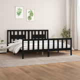 vidaXL Bed frame solid wood black 75x190 cm