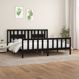 vidaXL Bed frame solid wood black 75x190 cm