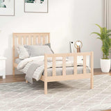 vidaXL Bedframe massief grenenhout zwart 75x190 cm