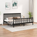 vidaXL Bedframe massief grenenhout zwart 75x190 cm