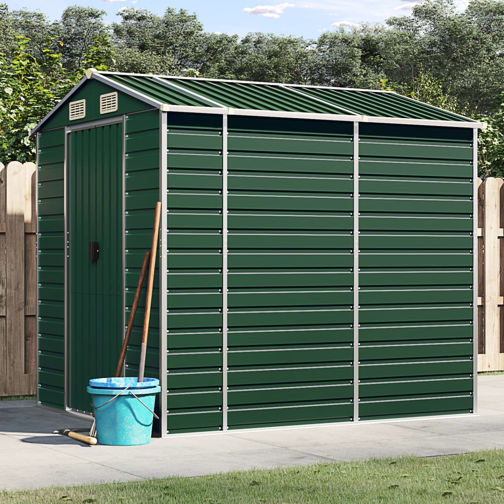 vidaXL Tuinschuur 191x130x198 cm gegalvaniseerd staal groen