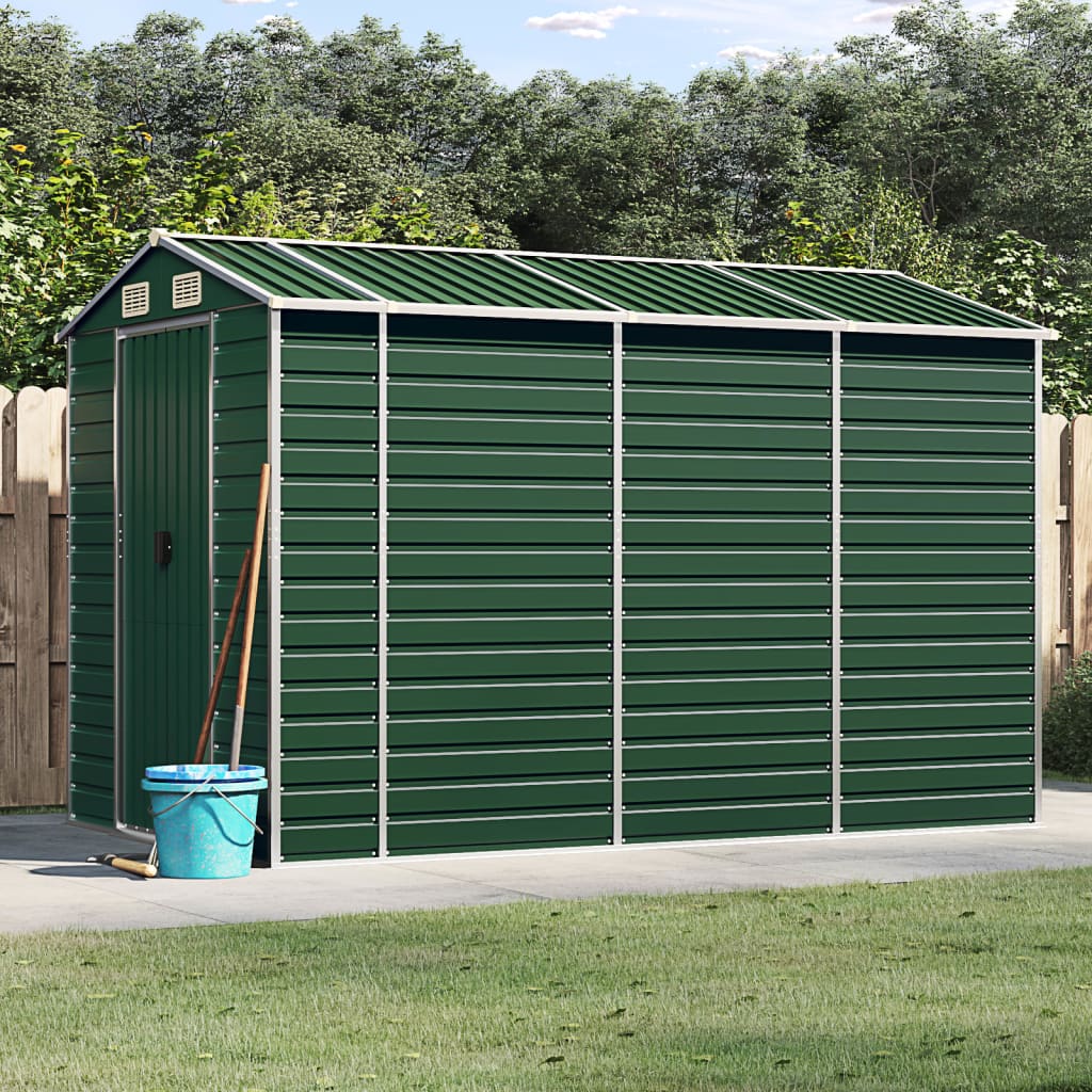 vidaXL Tuinschuur 191x130x198 cm gegalvaniseerd staal groen