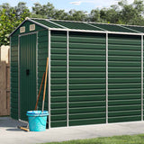 vidaXL Tuinschuur 191x130x198 cm gegalvaniseerd staal groen