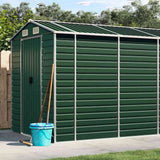 vidaXL Tuinschuur 191x130x198 cm gegalvaniseerd staal groen