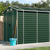vidaXL Tuinschuur 191x130x198 cm gegalvaniseerd staal groen