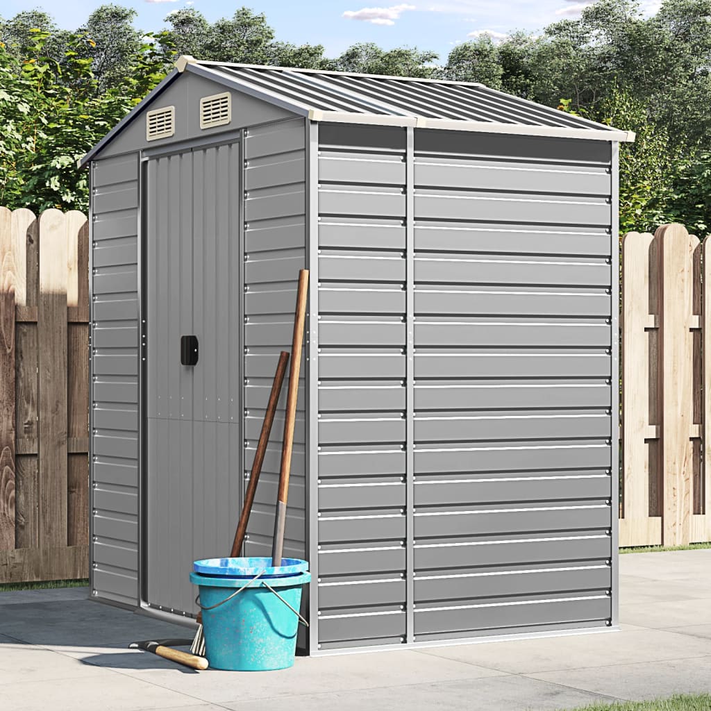vidaXL Tuinschuur 191x130x198 cm gegalvaniseerd staal groen