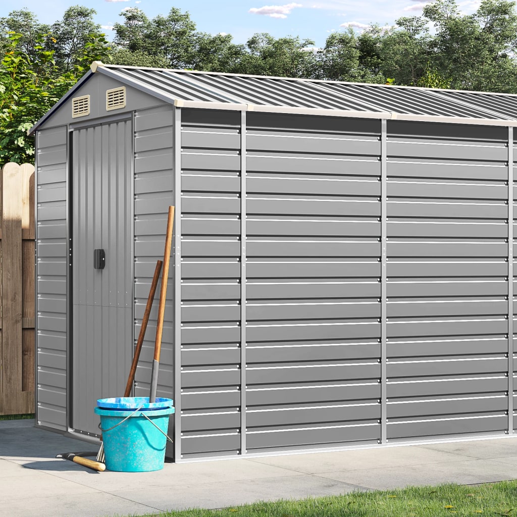 vidaXL Tuinschuur 191x130x198 cm gegalvaniseerd staal groen