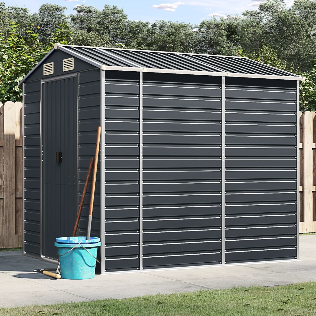 vidaXL Tuinschuur 191x130x198 cm gegalvaniseerd staal groen