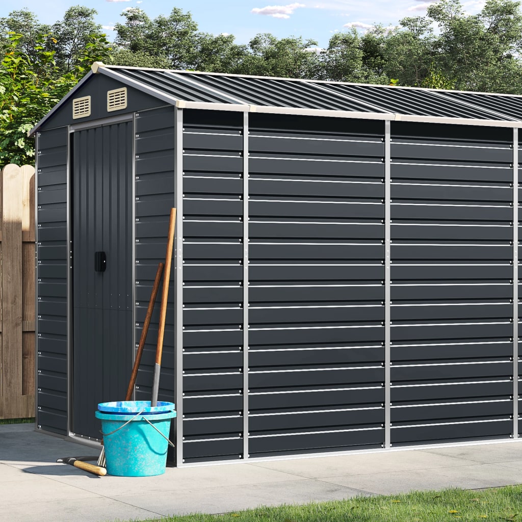 vidaXL Tuinschuur 191x130x198 cm gegalvaniseerd staal groen
