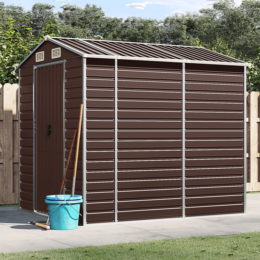 vidaXL Tuinschuur 191x130x198 cm gegalvaniseerd staal groen